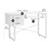 Pro Line Sewing Table, Sewing Machine or Office Desk with 2 Drawers, Fold-Down Top and Height Adjustable Platform - White